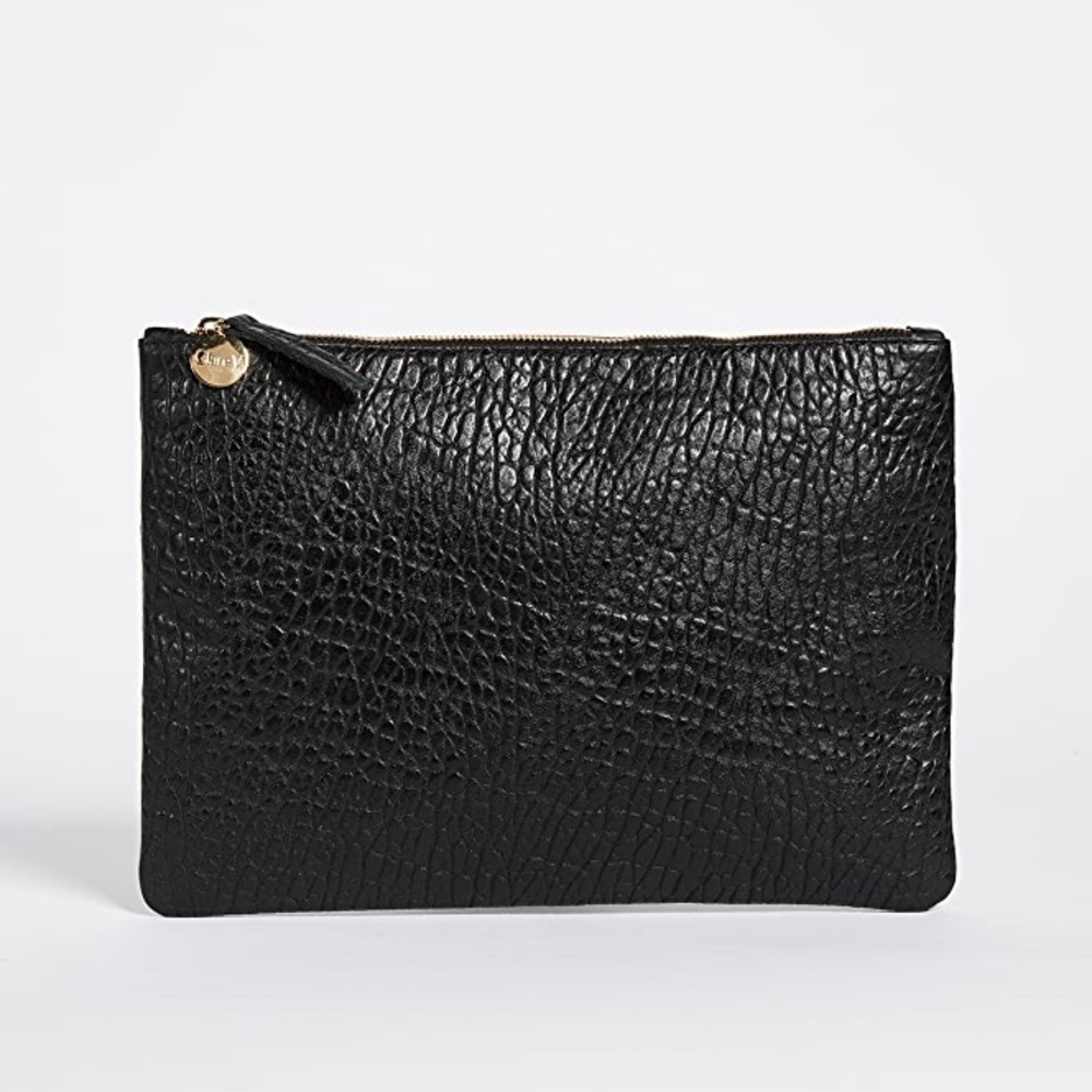Clare. V. Leather Supreme Flat Clutch